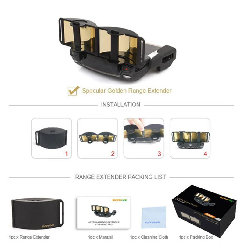 Buy For DJI Mavic Mini /Air / Spark Controller Signal Booster Range Extender Foldable Parabolic Antenna Extender Accessories