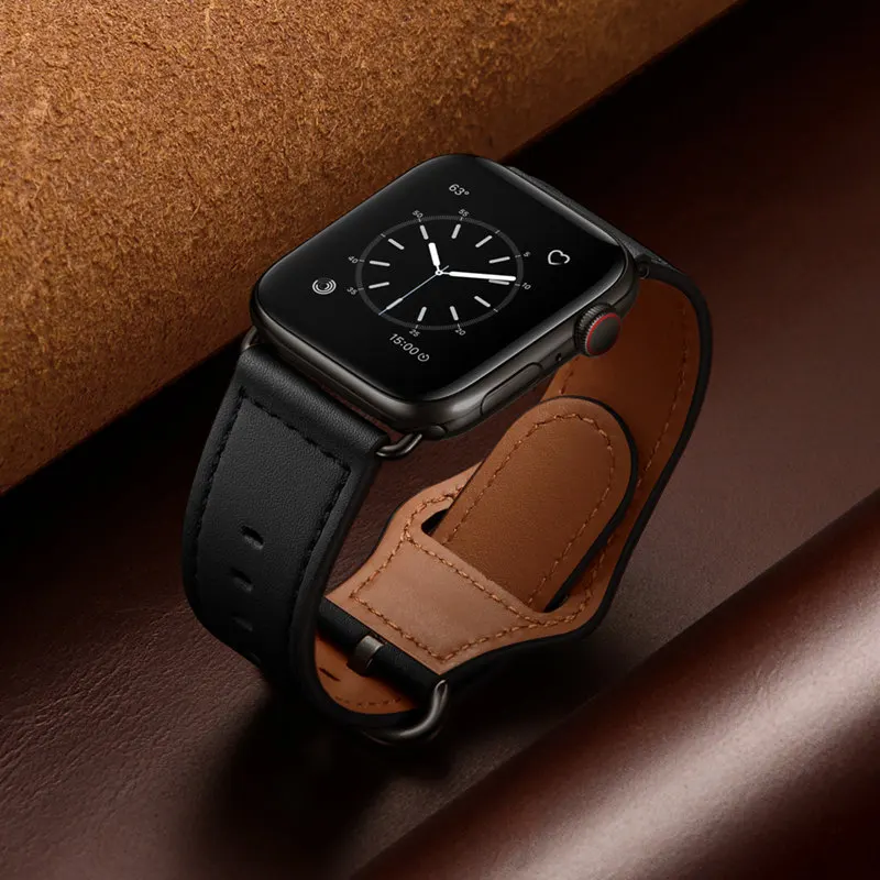 Ремешок для Apple Watch 40 мм 44 мм 42 мм 38 мм сменный ремешок из натуральной кожи для Apple Watch iWatch Series 5 4 3 2 1