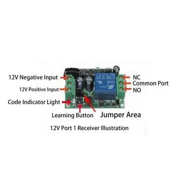 

10A 433Mhz Radio Receiver Transmitter Relay Switch W/ Remote Control Part DC12V