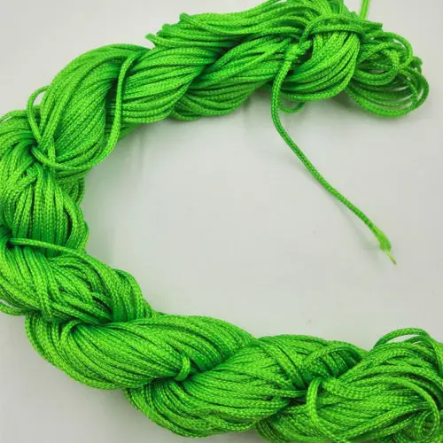 Нейлоновый шнур для изготовления ювелирных изделий на китайский узел, браслет 1 мм* 26 м нить тесьма нить DIY 29 цветов - Цвет: Grass green