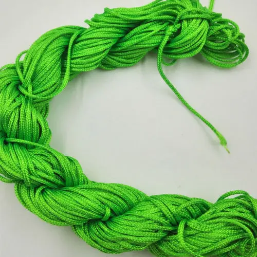 Grass green Нейлоновый шнур для изготовления ювелирных изделий на китайский узел, браслет 1 мм* 26 м нить тесьма нить DIY 29 цветов - Цвет: Grass green