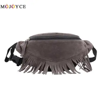 

Fashion Tassels Waist Bag Flannel Women Fanny Packs Chest Crossbody Female Belly belt bag