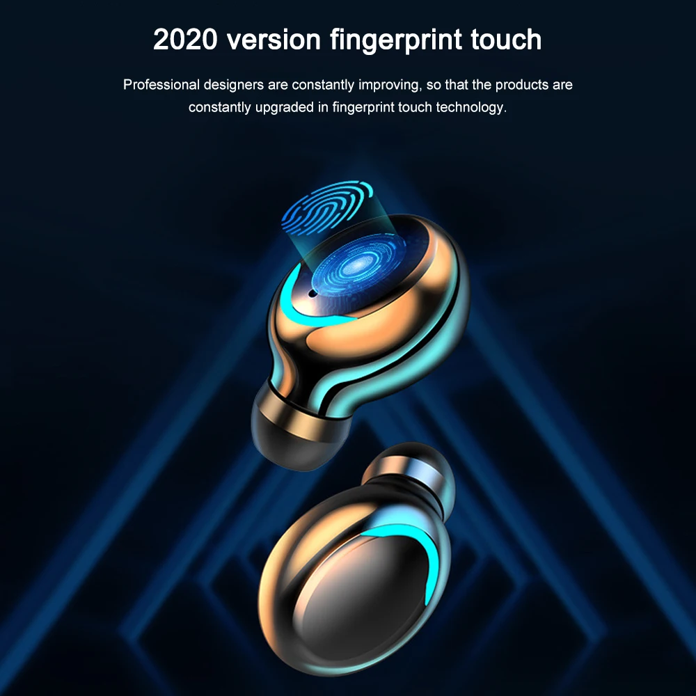 Wireless Earphone Bluetooth V5 0 F9 TWS Bluetooth Headphone HD Stereo LED Display With 2000mAh Headset gmaer With Mic for iphone