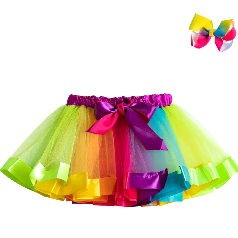 Little Kids Girls Rainbow Skirt Cute Tutu Dance Ballet Party Dress