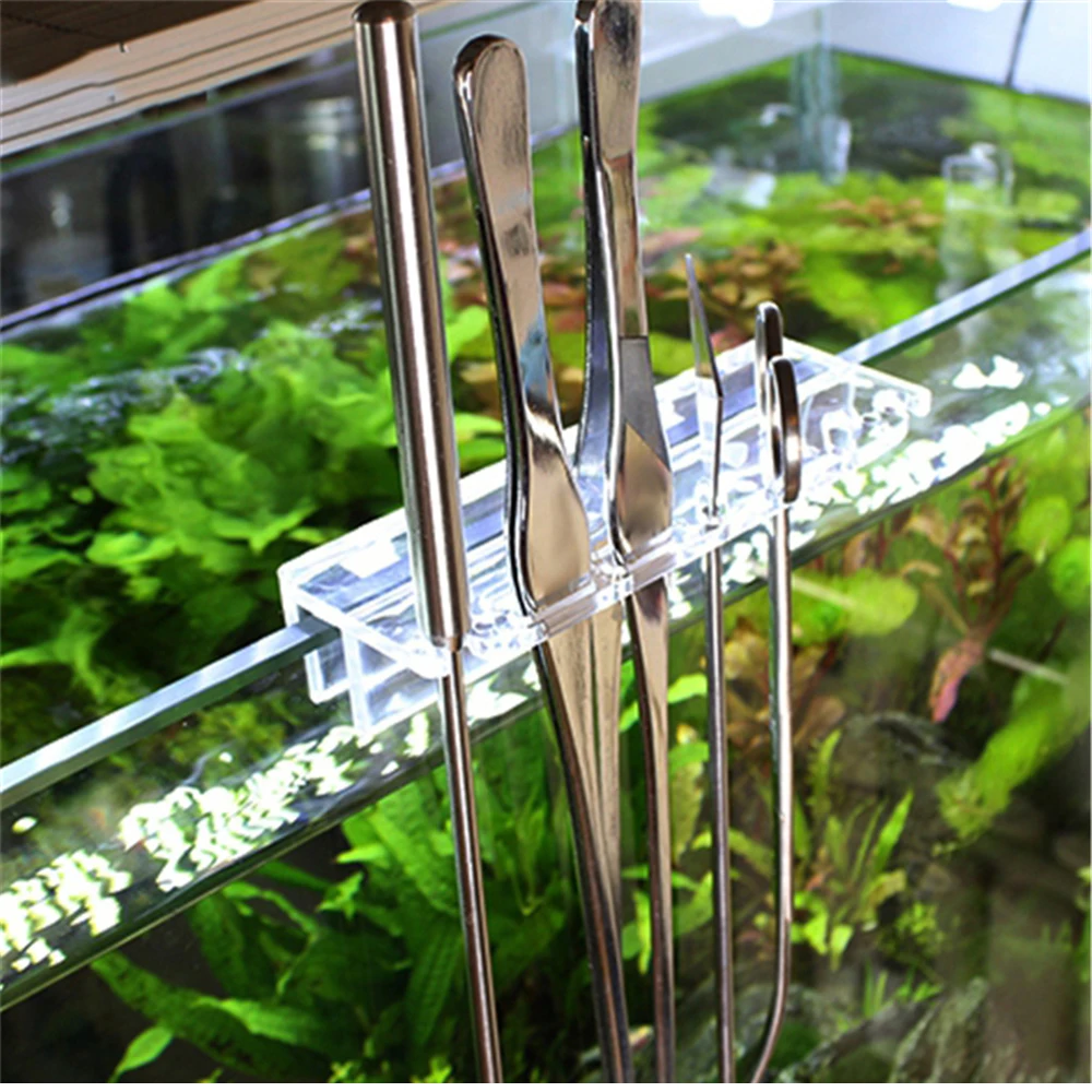 1Pc Aquascape Tool Fish Tank Scissor Tweezer Spatula Algae Scraper Storage Rack Stainless Steel Aquatic Plants Aquascaping Tool