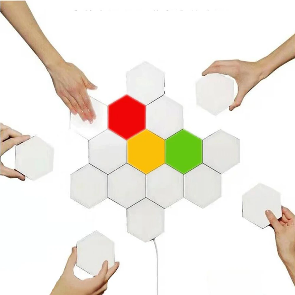 

Quantum Light Touch Sensor Night Lights LED Hexagon Light Magnetic Modular touch Wall Lamp Creative Home Decor Color Night lamp