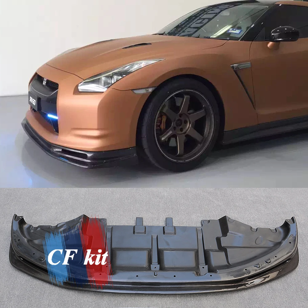 

CF Kit Real Carbon Fiber Front Lip Bumper For Nissan GTR35 Bumpers Spoiler Car Styling