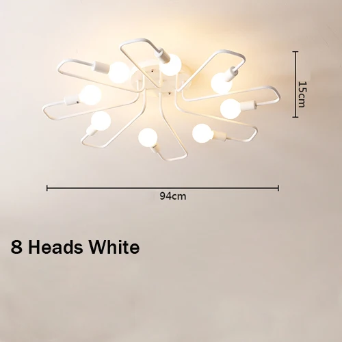 outdoor ceiling lights Retro Iron Chandelier Black/White/Gold E27 4/6/8 Living Room / Study/Bedroom Creativity Other Bedrooms Ceiling Lamp ceiling mounted light Ceiling Lights