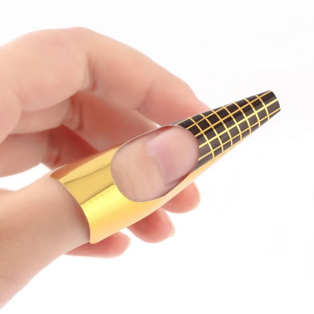 100 шт Профессиональная французская форма для ногтей, кончики для дизайна ногтей, акриловый кончик, гелевая наклейка для ногтей, удлиняющая Форма для ногтей - Цвет: 50Pcs