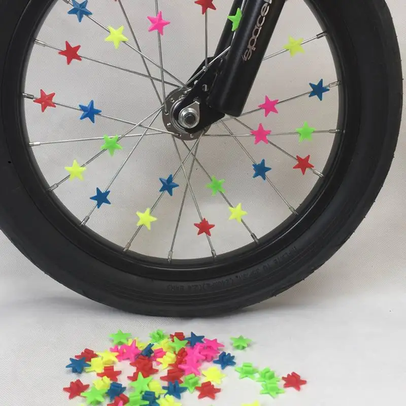 Велосипедное колесо со спицами, цветные пластиковые бусины, многоцветные украшения для детей, детские аксессуары для велосипеда