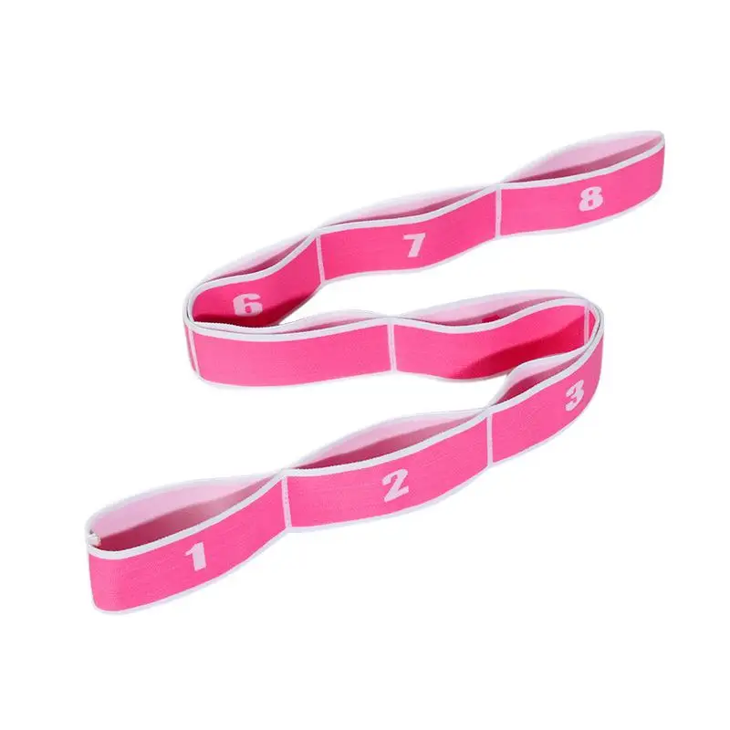 Высокие эластичные Йога Аксессуары Фитнес эластичных лент на 8-петля тренировочные натяжения ленты упражнения на растяжку йога коврик ремешок - Цвет: Pink white