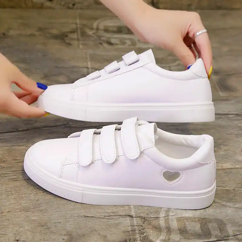 Zapatillas blancas con velcro mujer Clearance