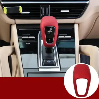 

Auto styling For Porsche Cayenne 2018 2019 ABS plastic Red Car Gear Shift Head Cover Car Interior Accessories
