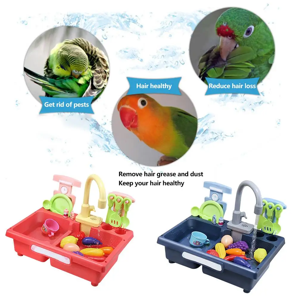 Pássaro alimentador automático papagaio banheira torneira da