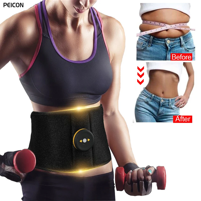 Electric Slimming Belt Abdominal Trainer Body Massager Fat Burning For Belly Slimming 6 Mode Ems