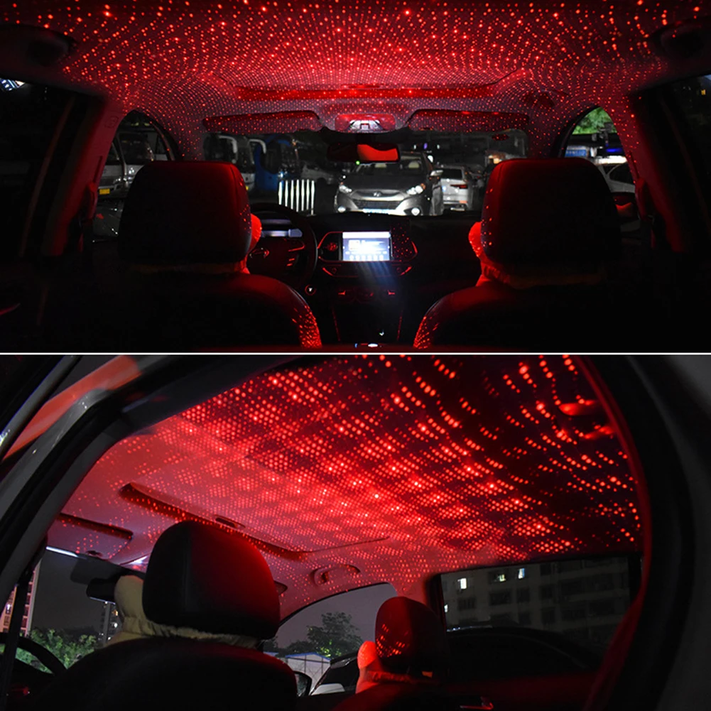 Автомобильный Автомобильный потолочный USB интерьерный светодиодный проектор, светильник звездная звезда, аксессуары для автомобиля