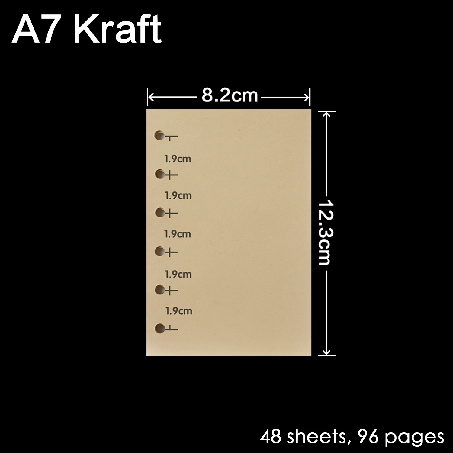 A7 Kraft Blank 4 шт/лот высокого качества с кольцевым разъемным механизмом, блокнот, вставляемые заправки, 6 отверстий, A5 A6 A7, персональный дневник на спирали, планировщик, Внутренний сердечник 100 г бумаги - Цвет: A7 Kraft Blank