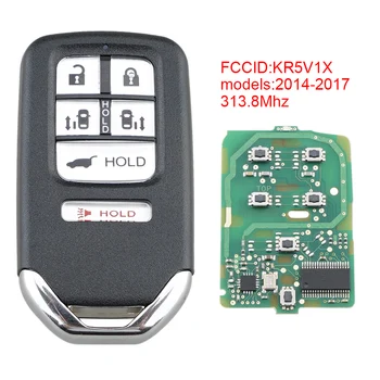 

Car Key 313.8Mhz 6 Buttons Keyless Smart Prox Remote Car Key Fob with ID47 Chip KR5V1X Fit for 2014 2015 2016 2017 Honda Odyssey