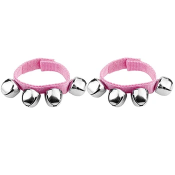 

2pcs School Wrist Bell Durable Musical Rhythm Toys Crisp Children Instruments Unisex Funny Educational Nylon Sticker Strap