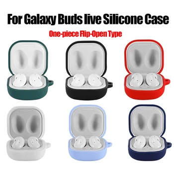 

One-piece Flip-Open Washable Dust-proof Protective Cover Silicone Case for S-AMSUNG Galaxy-Buds live Wireless Earphone