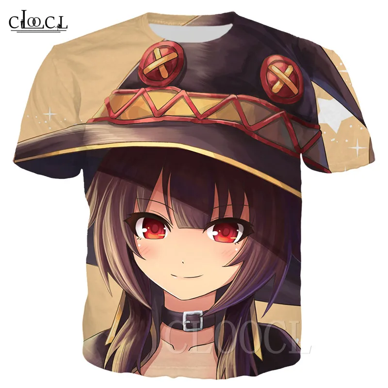 Megumin Konosuba футболка на Хэллоуин с круглым вырезом 3D принтом футболки хипстерская