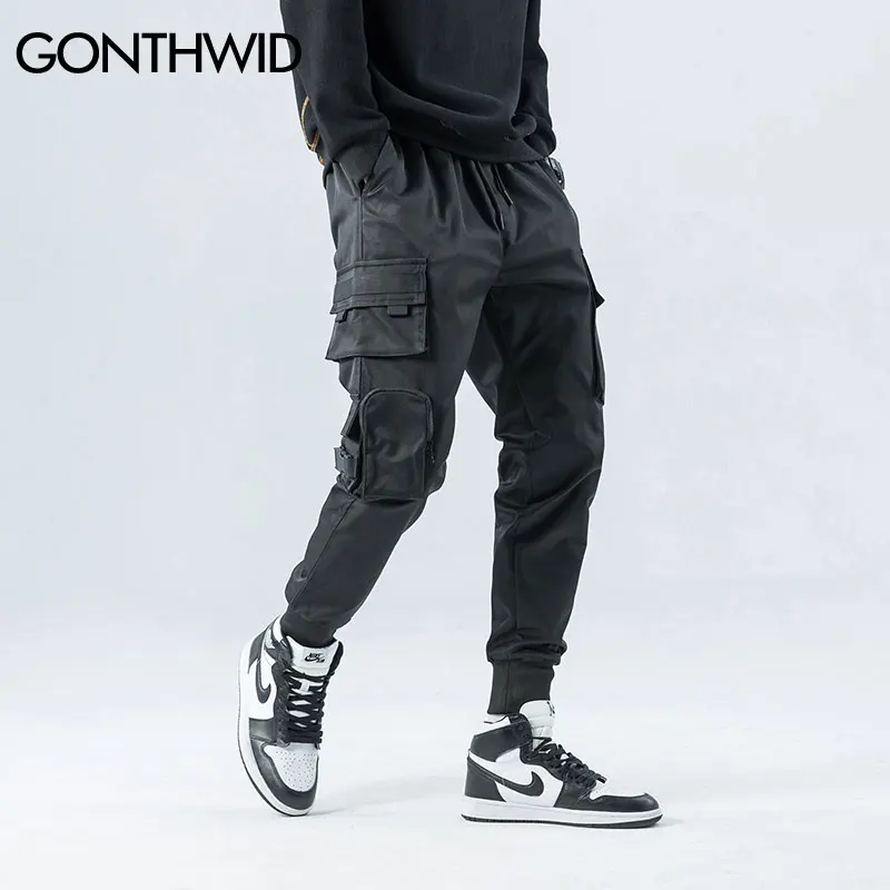 GONTHWID Side Zipper Pockets Cargo Harem Joggers Pants Men 2023 Hip Hop Casual Harajuku Streetwear Sweatpant Trousers Male Pants