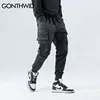 GONTHWID Side Zipper Pockets Cargo Harem Joggers Pants Men 2022 Hip Hop Casual Harajuku Streetwear Sweatpant Trousers Male Pants ► Photo 1/6