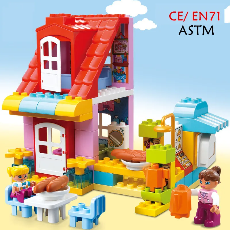 

68pcs Large Building Blocks Set Snack Store Pretend Play Toys Compatible Parts