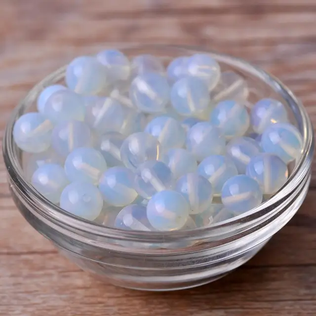 Round 4mm 6mm 8mm 10mm 12mm Natural Stone Rock Loose Spacer Beads lot for Bracelet Jewelry Making Findings DIY Crafts Opal