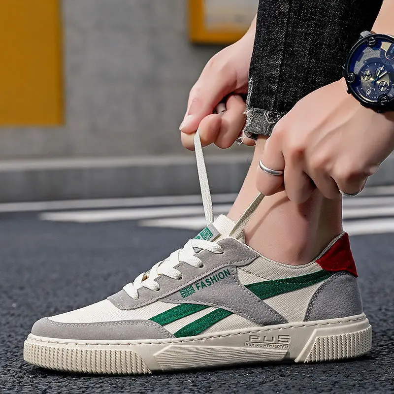 

Men's Vulcanized Shoes Trend Breathable Sports Casual Shoes Canvas Sneakers Man Lace Up Flat Shoes Walking Shoes masculino
