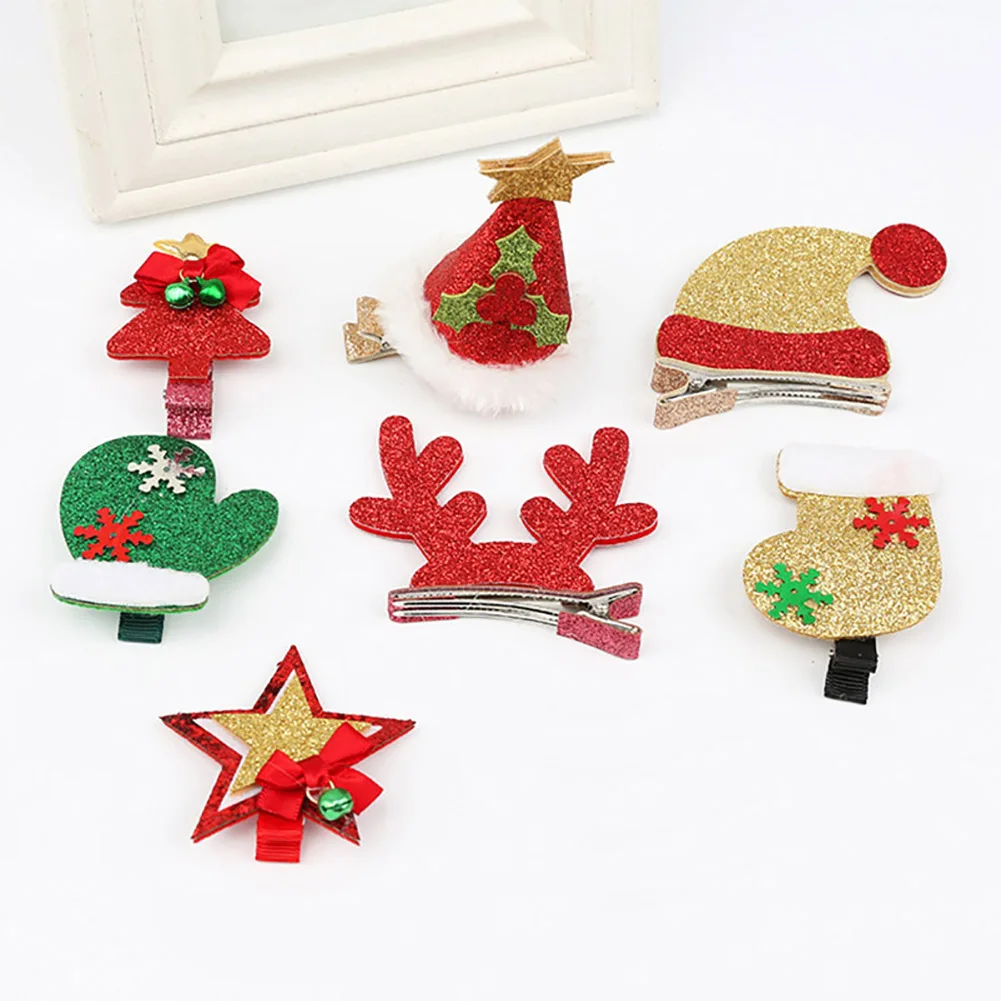 Популярные Рождественские Носки для маленьких девочек, шапка, шапка, перчатки, украшенные звездами, заколки для волос