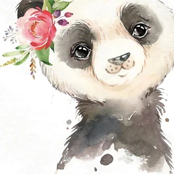 

Laeacco Photo Backdrop For Photography Panda Flowers Watercolor Birthday Party Customized Poster Photo Background Photo Studio