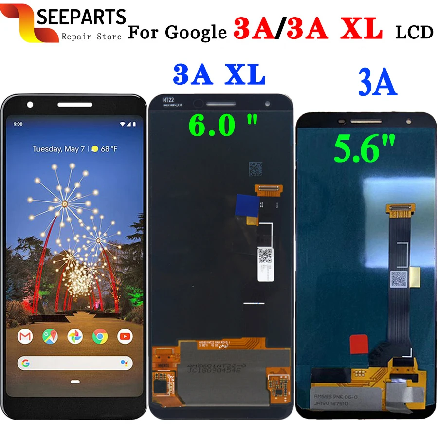 ЖК дисплей для Google Pixel 3A 100% испытано дигитайзер сенсорного экрана в сборе XL Замена