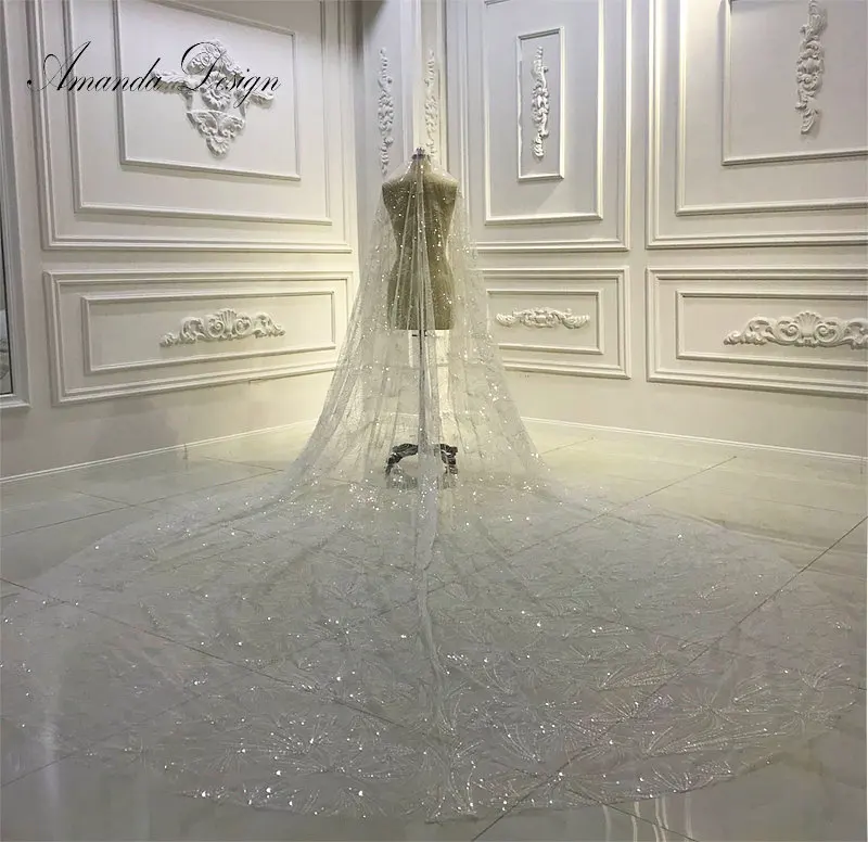 

Amanda Design One Layer Shiny Beads Luxury Veil