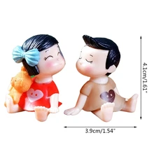 Миниатюрная Смола пара микро садовое растение цветочный горшок бонсай украшение кукольного домика 72XF