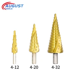 Conjunto de broca de paso HSS, 3 12mm, 4 12mm, 4 20mm, 4 32mm, cortador de núcleo, taladro para agujeros, brocas recubiertas de titanio para madera, plástico y aluminio
