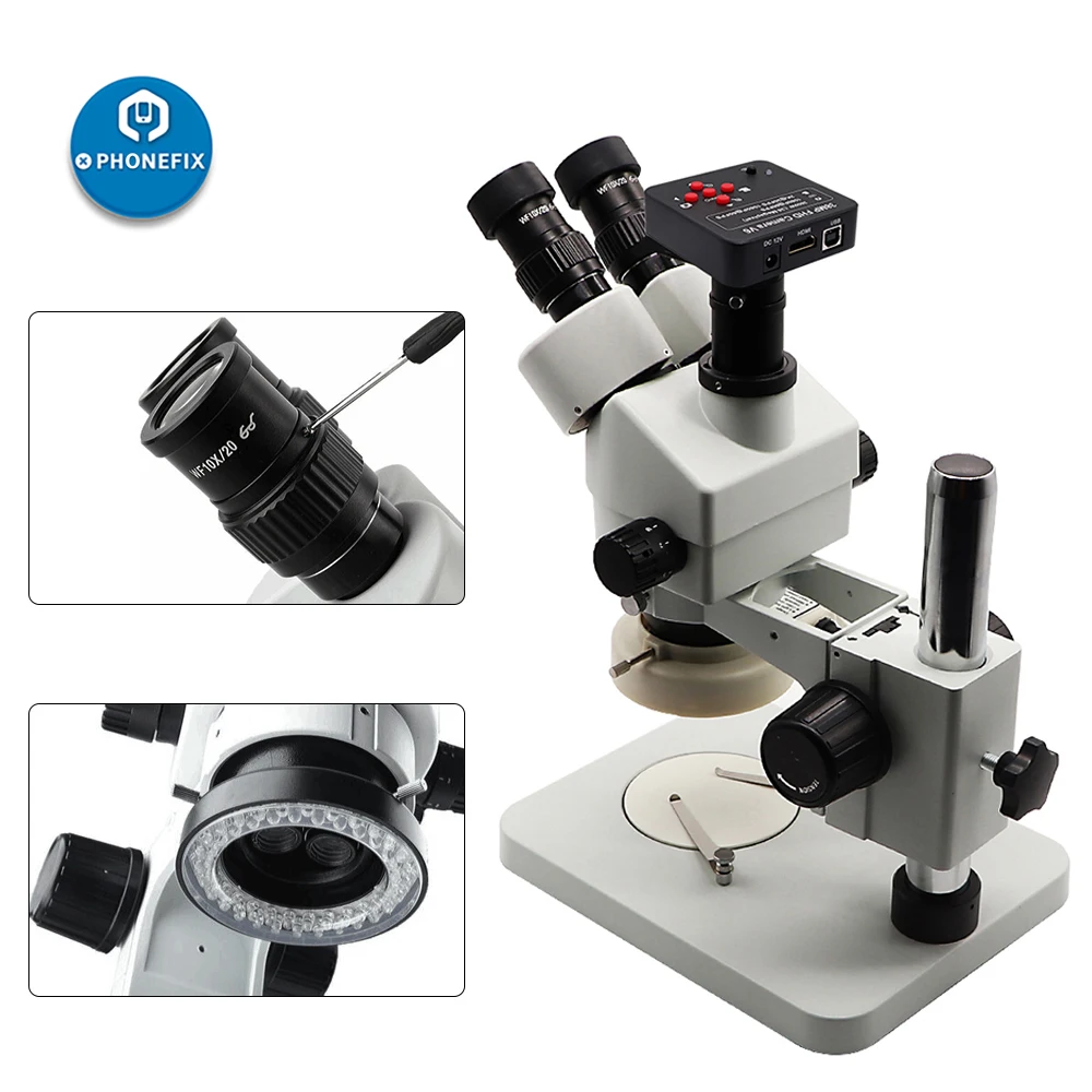 3.5x90x Trinocular Stereo Zoom Microscope Industrial Digital Hd 38mp