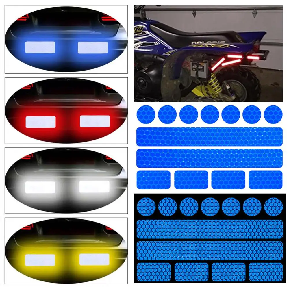 Tiras reflectantes de seguridad para coche, pegatina para coche, cinta de advertencia de seguridad, parachoques, pegatina de estilo reflectante, 13 Uds.