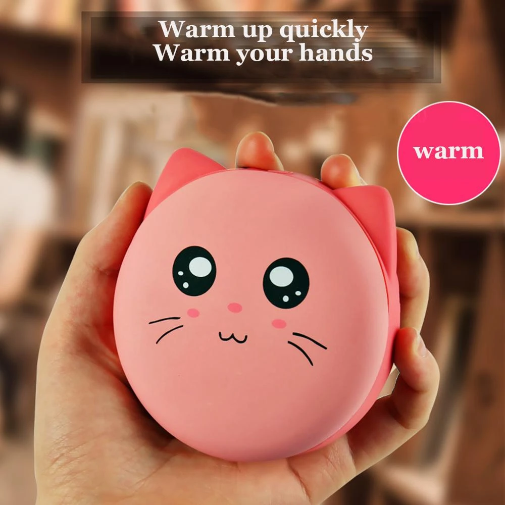 Mignon Chat Poche Chauffe Mains 4000mah Electrique Rechargeable Batterie Externe Pour Telephone Chargeur Kawaii Cadeau Pour Les Filles Amoureux Enfants Aliexpress