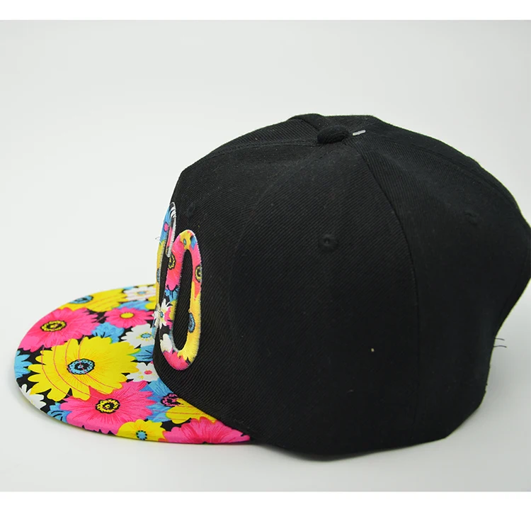 Женская плоская шляпа в стиле хип-хоп с цветочным принтом snapback cap полиэстер материал малый количество по индивидуальному заказу
