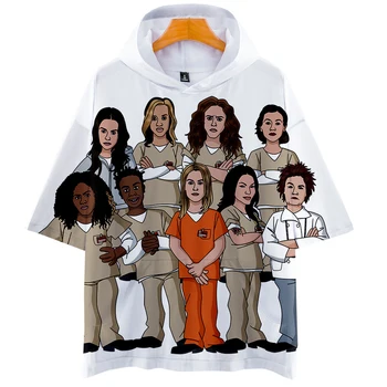 

Orange Is the New Blac 3D cos hot short-sleeved hoodies t shirt unisex couple Leisure Print Novelty Top Luxury Harajuku