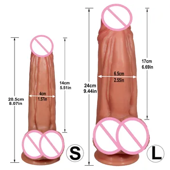Sexy Big Dick Huge Dildo Female Masturbator Super Soft Realistic Penis Dildo Double-layer Silicone Suction Cup Dildos For Women 2