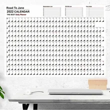 

2022 Year Annual Plan Calendar Daily Schedule with Sticker Dots Wall Planner Kawaii Stationery Study Planning Learning