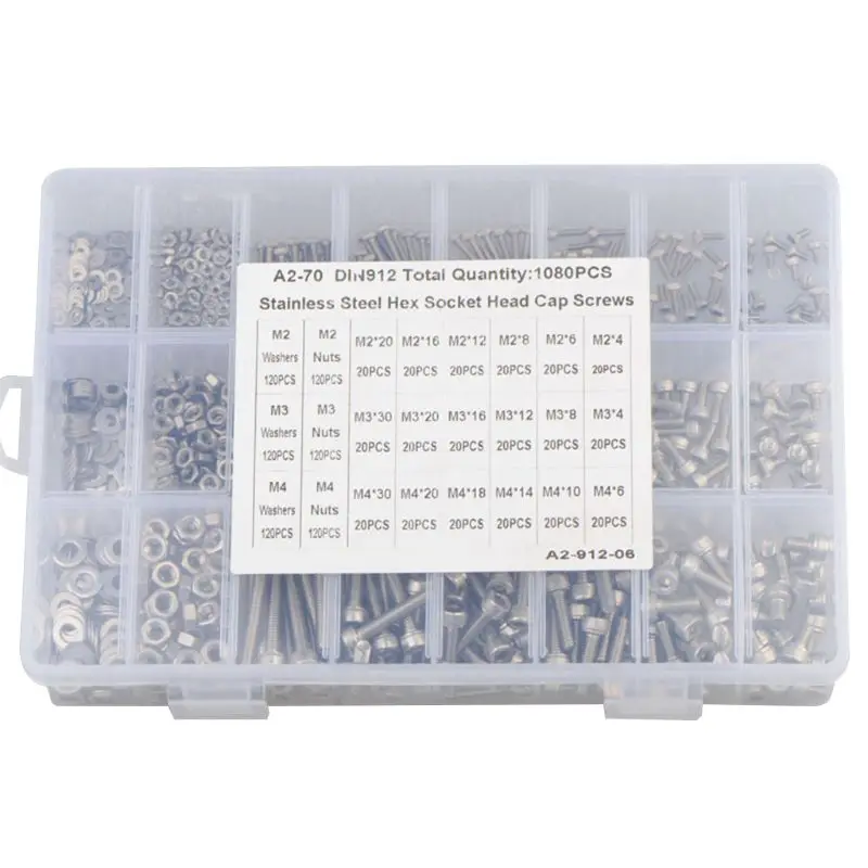 

Stainless Steel Button Head Socket Cap Screws Assortment Kit 831F
