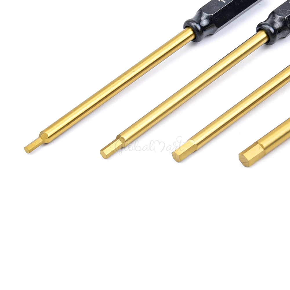 4pcs Durable Hard Alloy Steel Metal 6.35mm Hex Wrenches Screwdrivers Tools Kit 1.5/2.0/2.5/3.0mm for RC Helicopter Model 2