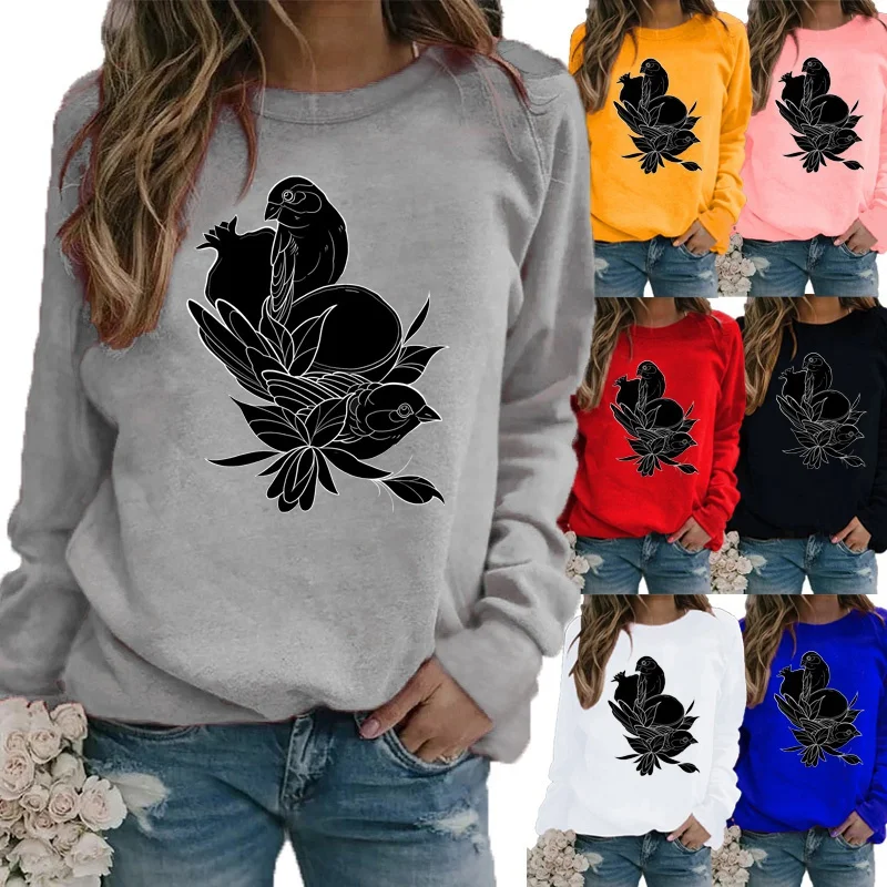 

Женский Свободный свитшот с круглым вырезом и длинными рукавами