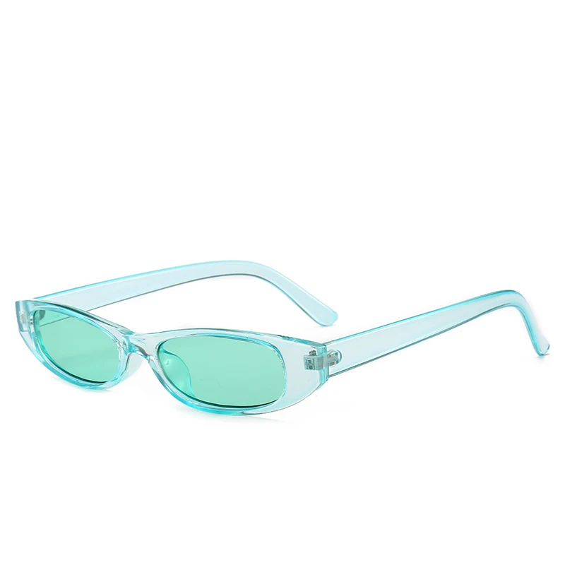 Винтажные прямоугольные солнцезащитные очки для женщин Кошачий глаз дизайнерская Дамская маленькая оправа черные красные солнцезащитные очки Брендовые Ретро обтягивающие очки - Цвет линз: C6