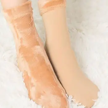 

Women Tube Socks Winter Fall Velvet Plus Thick Warm Socks Snow Stock Floor Ankle Outwear Socks