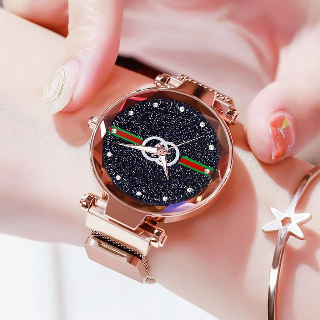 

Douyin Celebrity Style Lazy Star Women's Quartz Watch Magnet Milan Mesh Belt Online Celebrity Hot Selling Watch