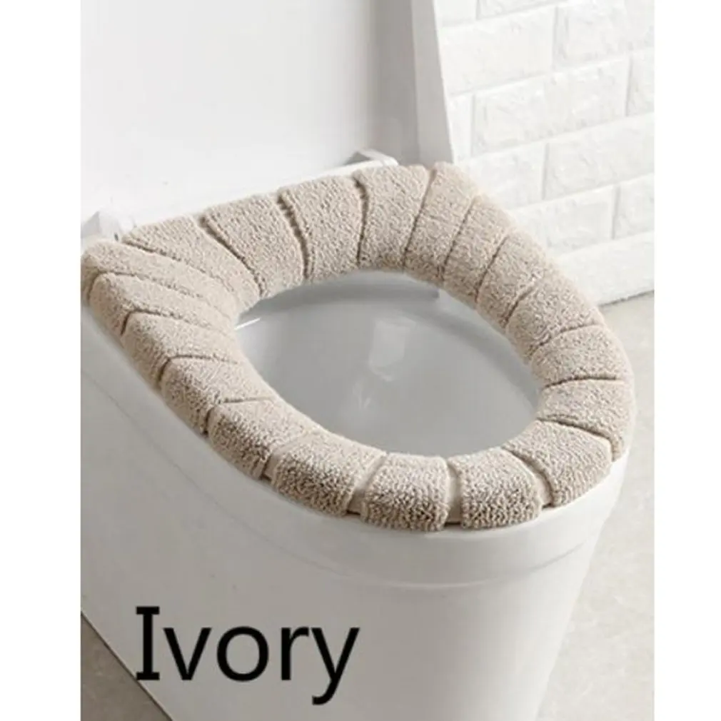 Soft Velvet Toilet Seat Cover Washable Winter Bathroom Toilet Seat